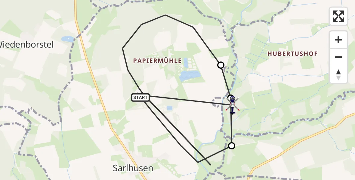 Flugroute Polizeihubschrauber Sarlhusen - Ehndorf, 13 August 2026, 17:29
