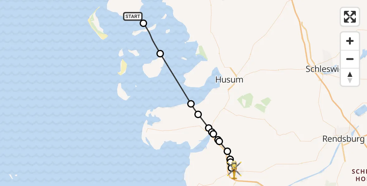 Flugroute Rettungshubschrauber Wyk auf Föhr - Heide, 13 August 2026, 17:34