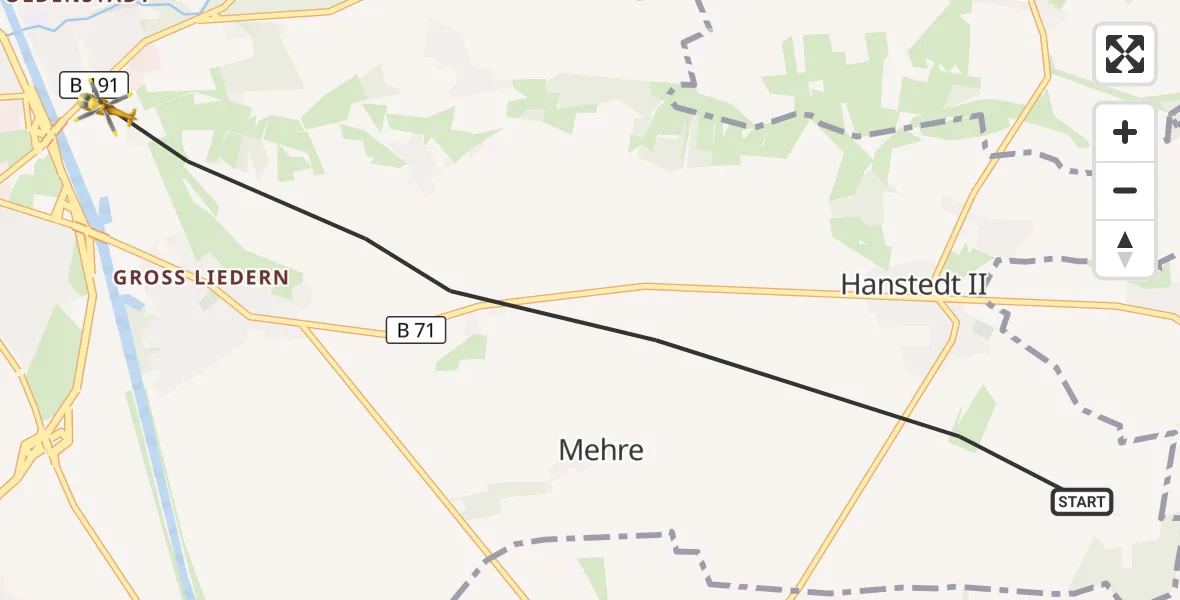 Flugroute Rettungshubschrauber Uelzen - Uelzen, 13 August 2026, 17:38