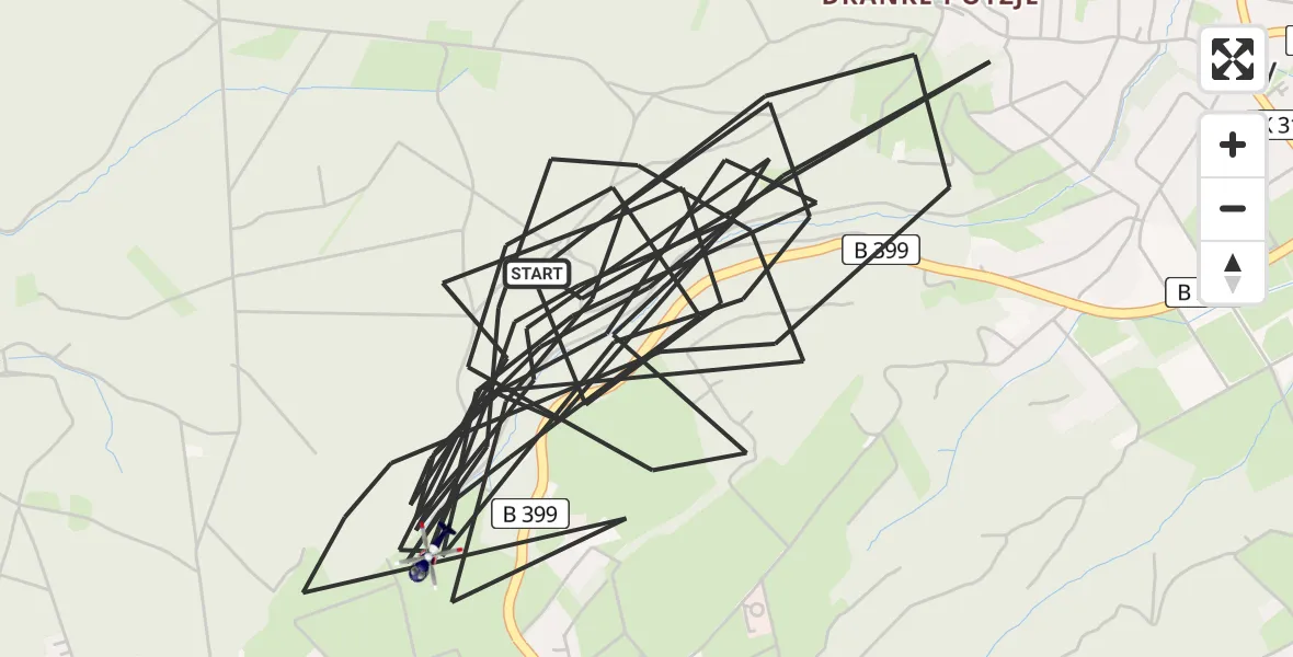 Flugroute Polizeihubschrauber Hürtgenwald - Hürtgenwald, 13 August 2026, 18:05