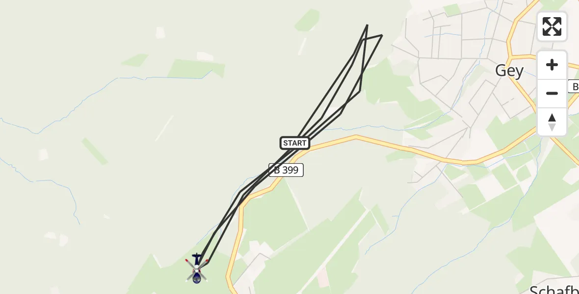 Flugroute Polizeihubschrauber Hürtgenwald - Hürtgenwald, 14 August 2026, 06:18