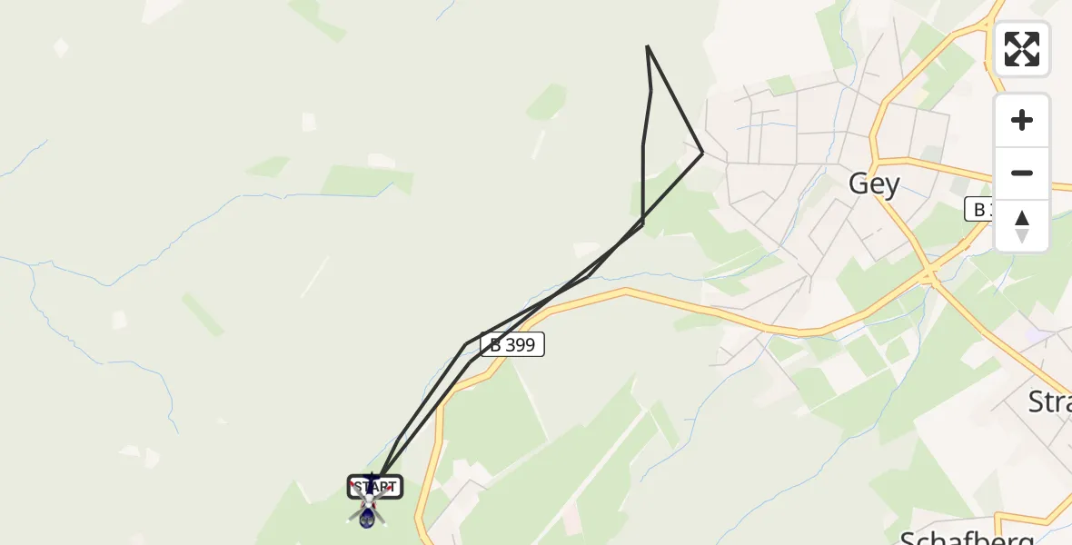 Flugroute Polizeihubschrauber Hürtgenwald - Hürtgenwald, 14 August 2026, 06:31