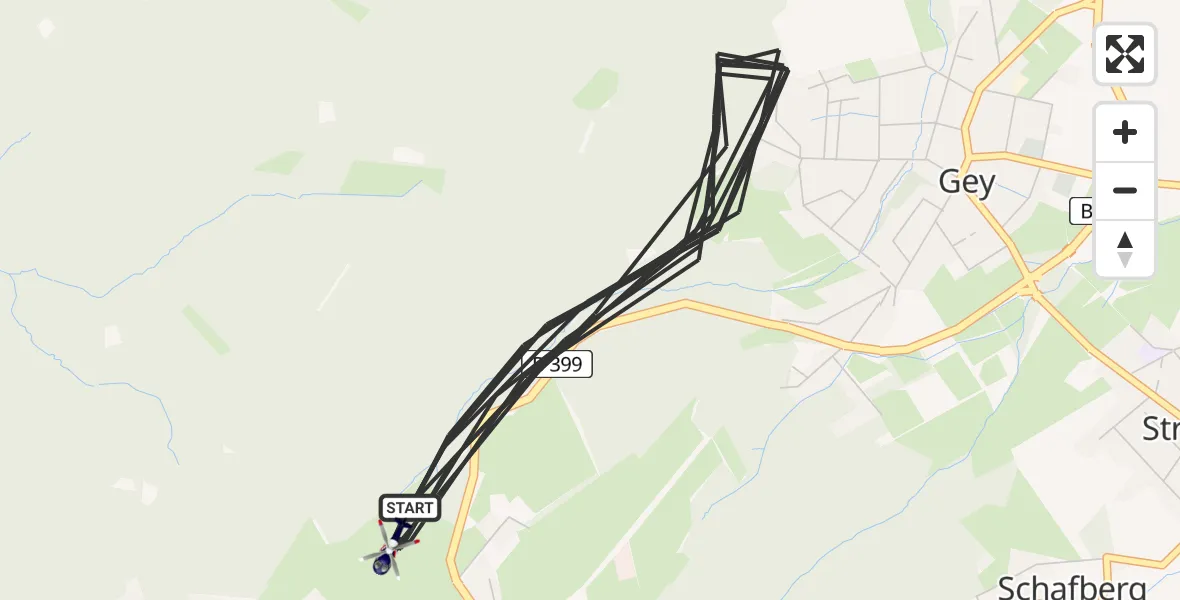 Flugroute Polizeihubschrauber Hürtgenwald - Hürtgenwald, 14 August 2026, 06:35