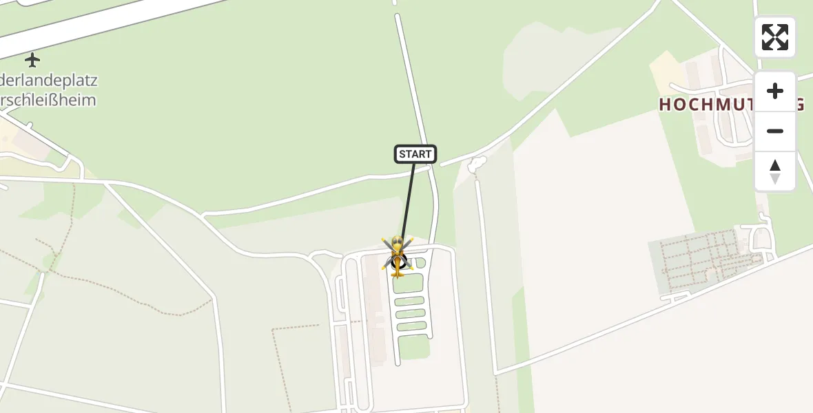 Flugroute Rettungshubschrauber Oberschleissheim Hubschrauberlandeplatz - Oberschleißheim, 14 August 2026, 07:29