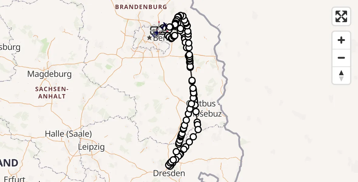 Flugroute Polizeihubschrauber Ahrensfelde Hubschrauberlandeplatz - Ahrensfelde Hubschrauberlandeplatz, 14 August 2026, 07:59