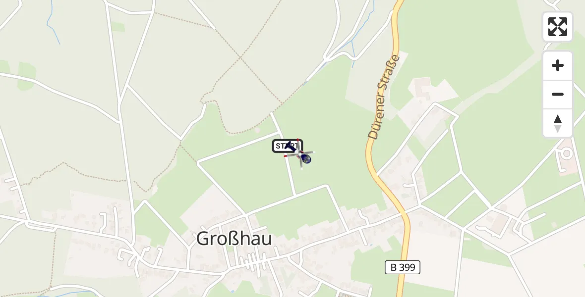 Flugroute Polizeihubschrauber Hürtgenwald - Hürtgenwald, 14 August 2026, 08:55