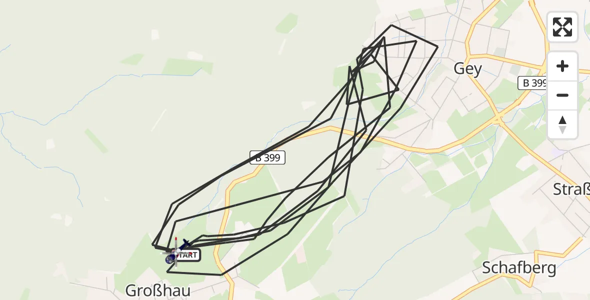 Flugroute Polizeihubschrauber Hürtgenwald - Hürtgenwald, 14 August 2026, 09:16
