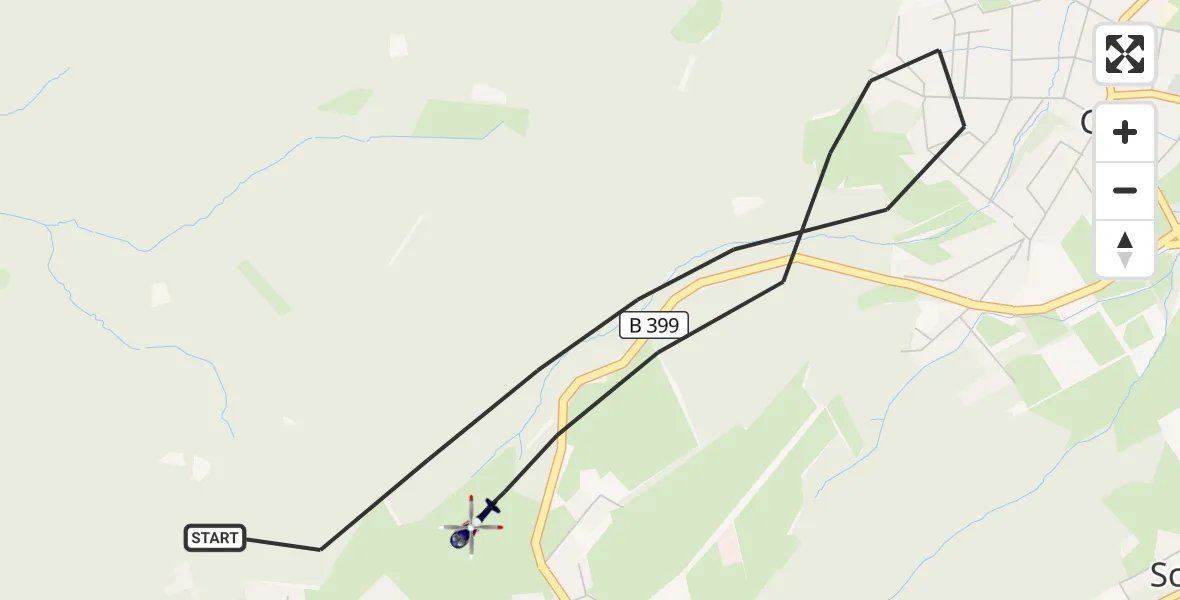 Flugroute Polizeihubschrauber Hürtgenwald - Hürtgenwald, 14 August 2026, 09:24