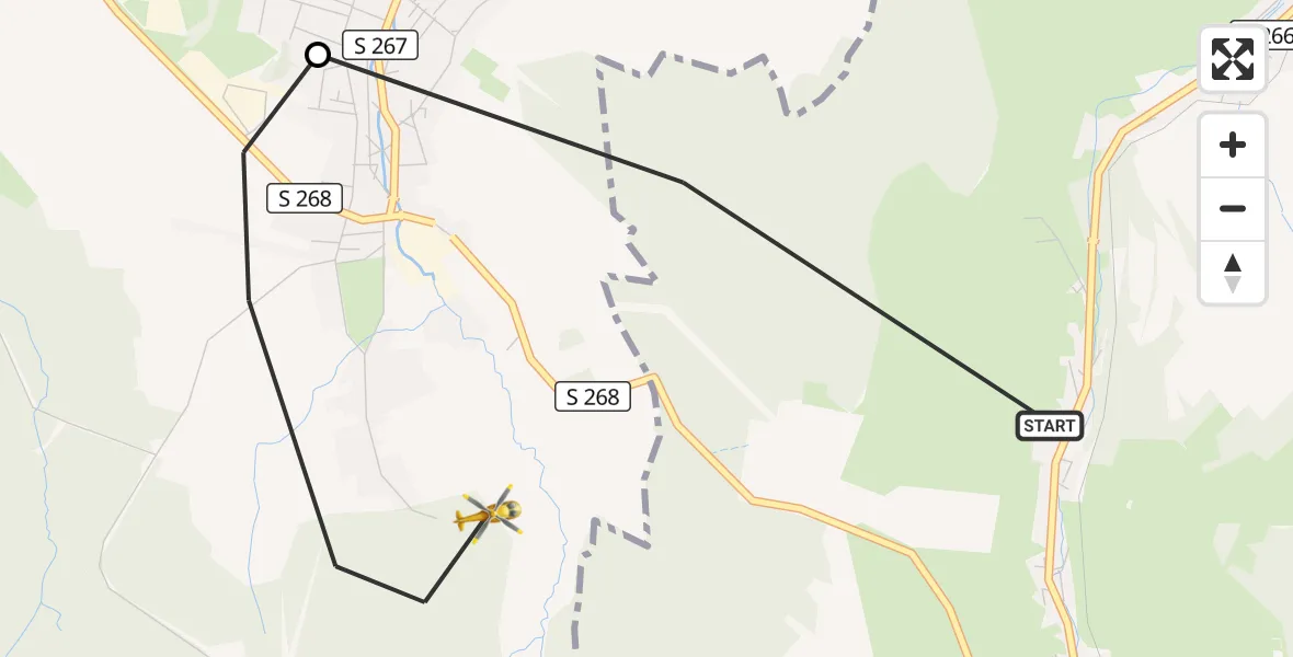 Flugroute Rettungshubschrauber Sehmatal - Crottendorf, 14 August 2026, 09:49