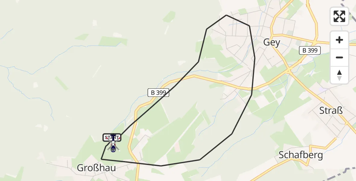 Flugroute Polizeihubschrauber Hürtgenwald - Hürtgenwald, 14 August 2026, 10:22