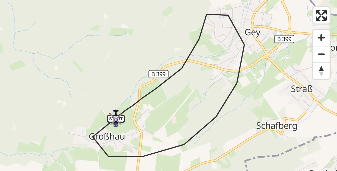 Flugroute Polizeihubschrauber Hürtgenwald - Hürtgenwald, 14 August 2026, 10:38