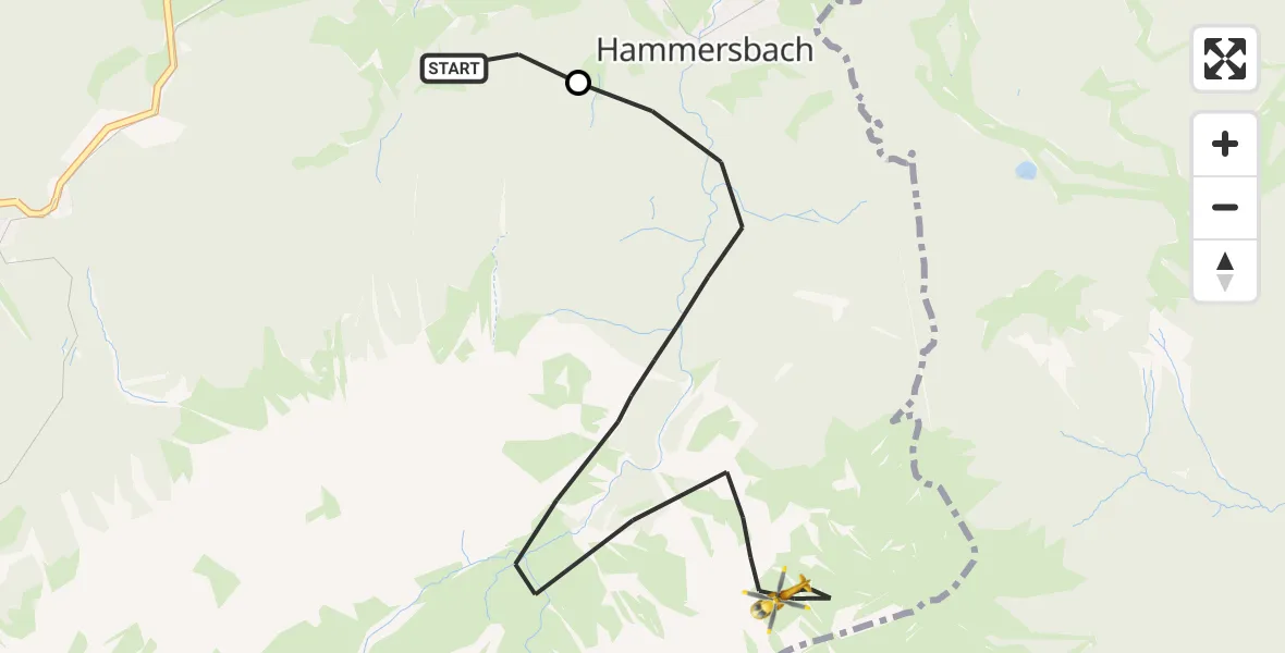 Flugroute Rettungshubschrauber Brandweg Hubschrauberlandeplatz - Grainau, 14 August 2026, 10:54