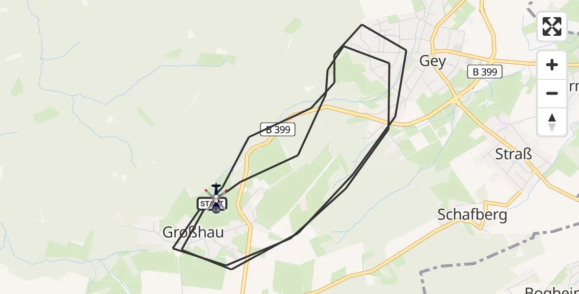 Flugroute Polizeihubschrauber Hürtgenwald - Hürtgenwald, 14 August 2026, 11:13