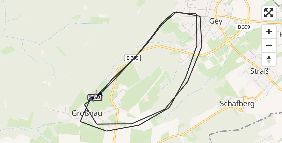 Flugroute Polizeihubschrauber Hürtgenwald - Hürtgenwald, 14 August 2026, 11:15