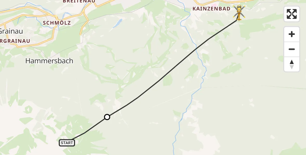 Flugroute Rettungshubschrauber Grainau - Garmisch-Partenkirchen, 14 August 2026, 11:16