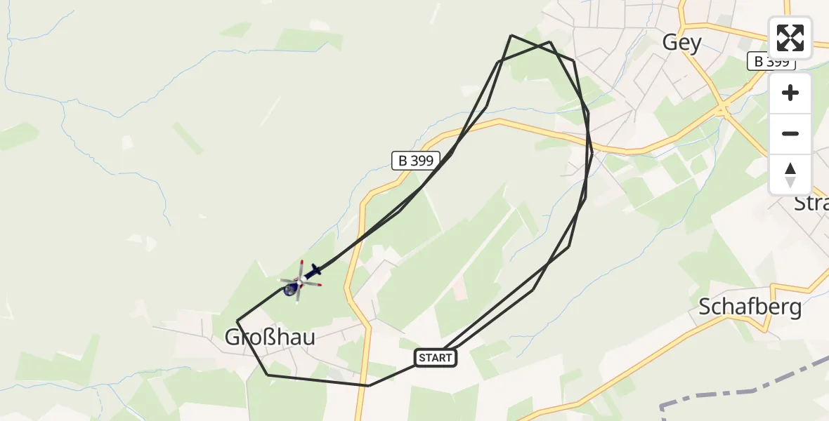 Flugroute Polizeihubschrauber Hürtgenwald - Hürtgenwald, 14 August 2026, 11:18