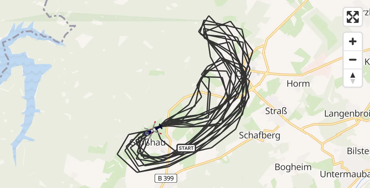 Flugroute Polizeihubschrauber Hürtgenwald - Hürtgenwald, 14 August 2026, 11:23