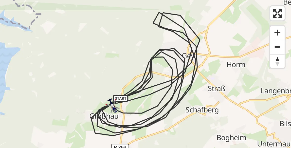 Flugroute Polizeihubschrauber Hürtgenwald - Hürtgenwald, 14 August 2026, 11:25