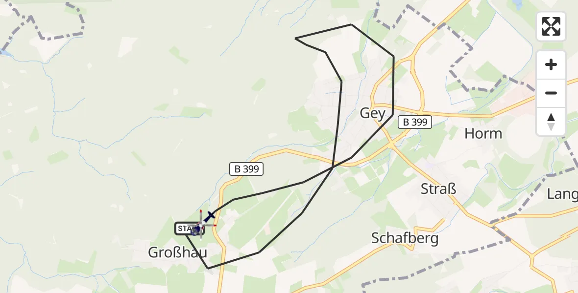 Flugroute Polizeihubschrauber Hürtgenwald - Hürtgenwald, 14 August 2026, 11:56