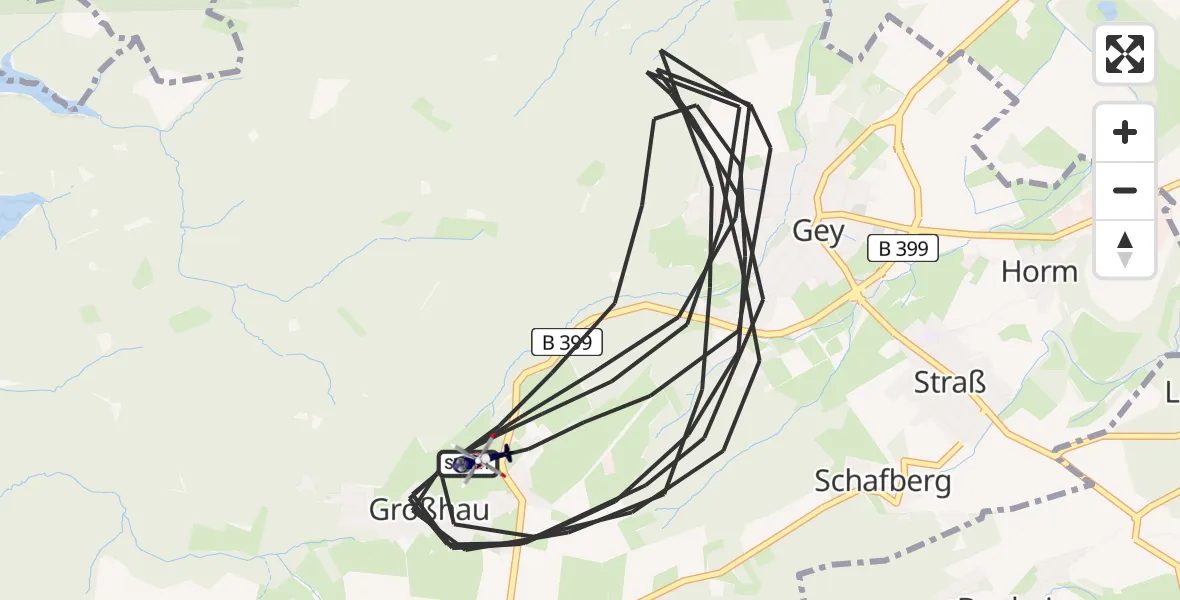 Flugroute Polizeihubschrauber Hürtgenwald - Hürtgenwald, 14 August 2026, 11:58