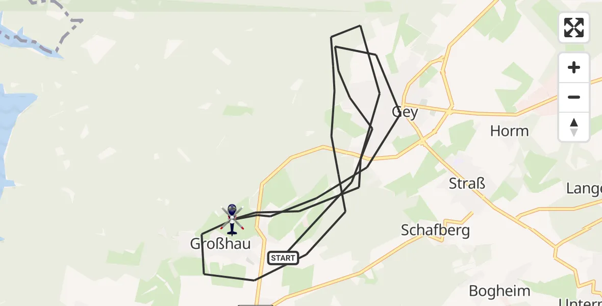 Flugroute Polizeihubschrauber Hürtgenwald - Hürtgenwald, 14 August 2026, 12:23