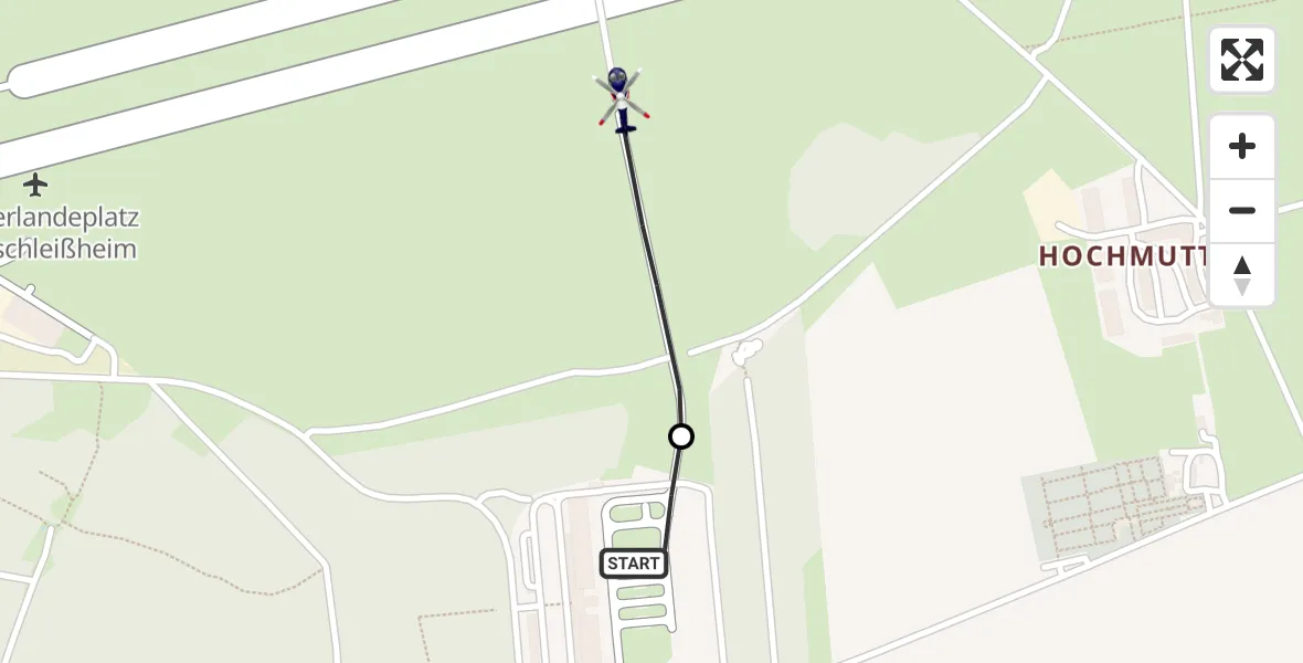 Flugroute Polizeihubschrauber Oberschleißheim - Oberschleissheim Hubschrauberlandeplatz, 14 August 2026, 12:30