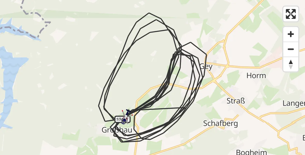 Flugroute Polizeihubschrauber Hürtgenwald - Hürtgenwald, 14 August 2026, 12:32