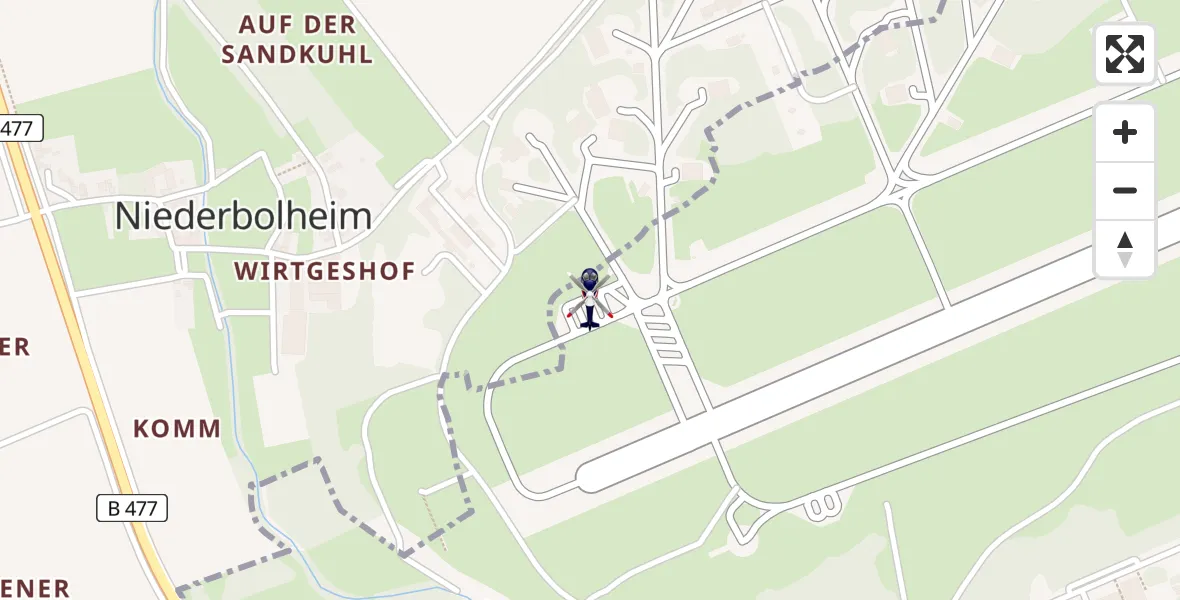 Flugroute Polizeihubschrauber Militärflugplatz Nörvenich - Militärflugplatz Nörvenich, 14 August 2026, 12:33