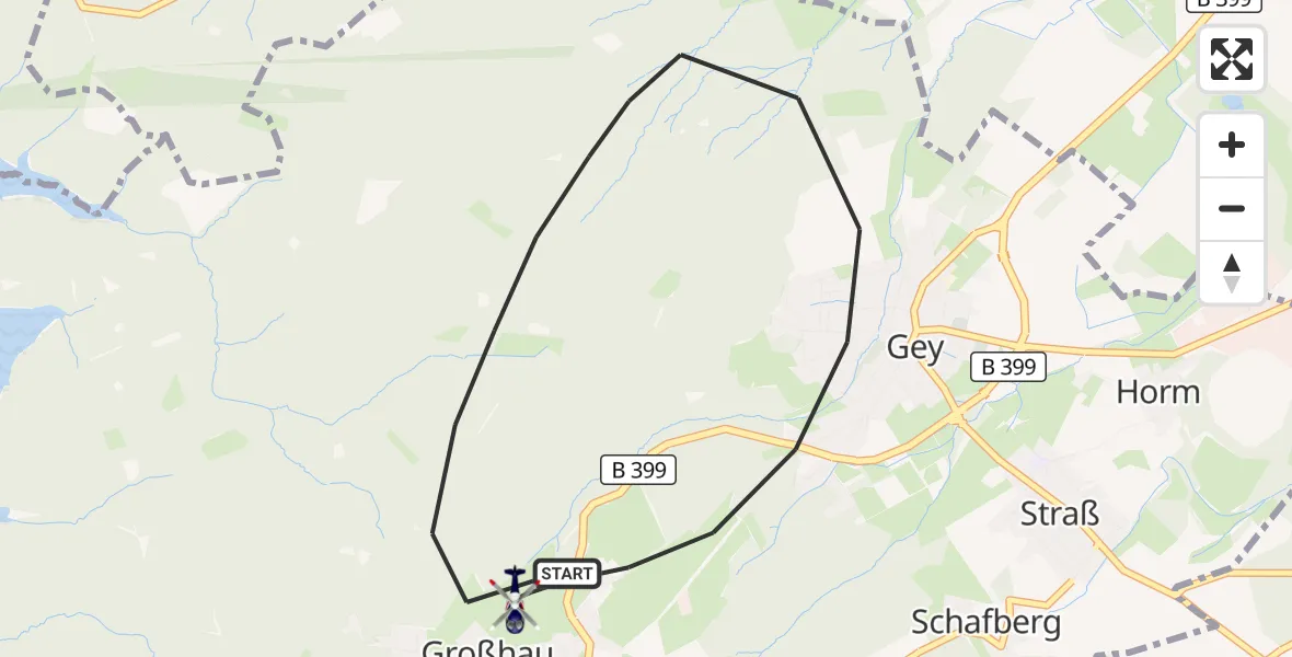 Flugroute Polizeihubschrauber Hürtgenwald - Hürtgenwald, 14 August 2026, 12:36