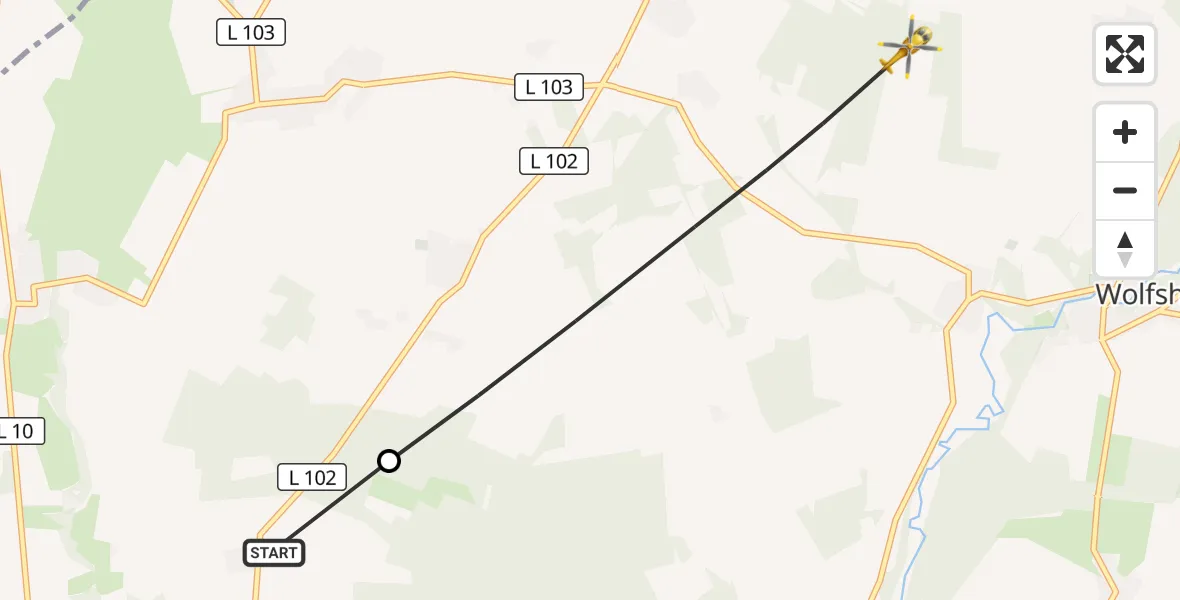 Flugroute Rettungshubschrauber Perleberg - Groß Pankow (Prignitz), 14 August 2026, 12:42