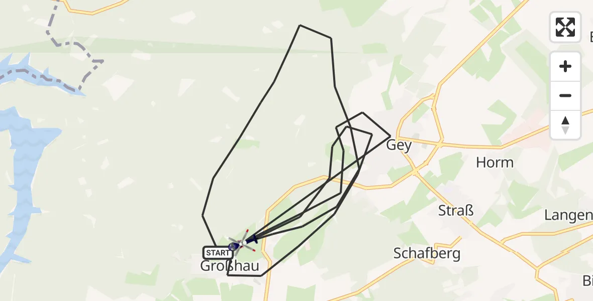 Flugroute Polizeihubschrauber Hürtgenwald - Hürtgenwald, 14 August 2026, 12:42