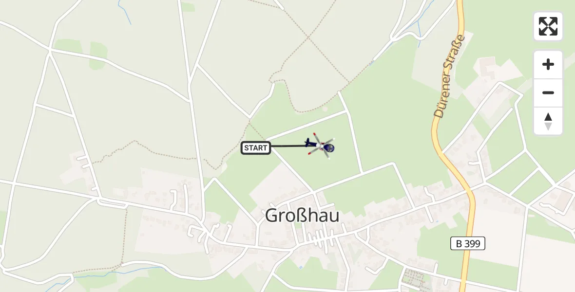 Flugroute Polizeihubschrauber Hürtgenwald - Hürtgenwald, 14 August 2026, 13:12