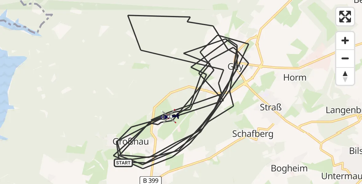 Flugroute Polizeihubschrauber Hürtgenwald - Hürtgenwald, 14 August 2026, 13:20