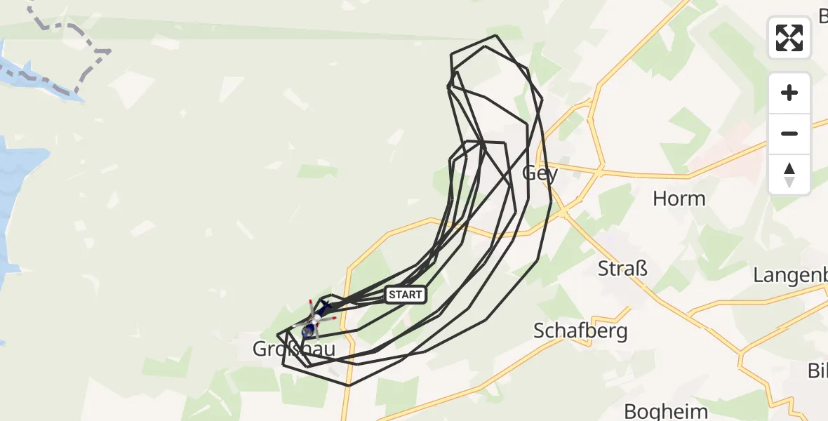 Flugroute Polizeihubschrauber Hürtgenwald - Hürtgenwald, 14 August 2026, 13:26