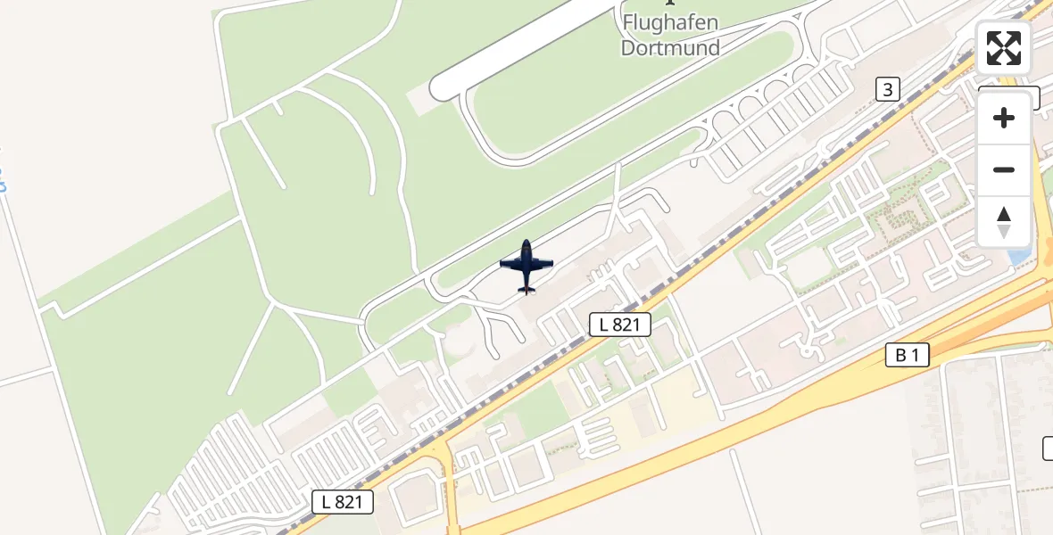 Flugroute Polizeiflugzeug Dortmund Flughafen - Dortmund Flughafen, 14 August 2026, 13:29