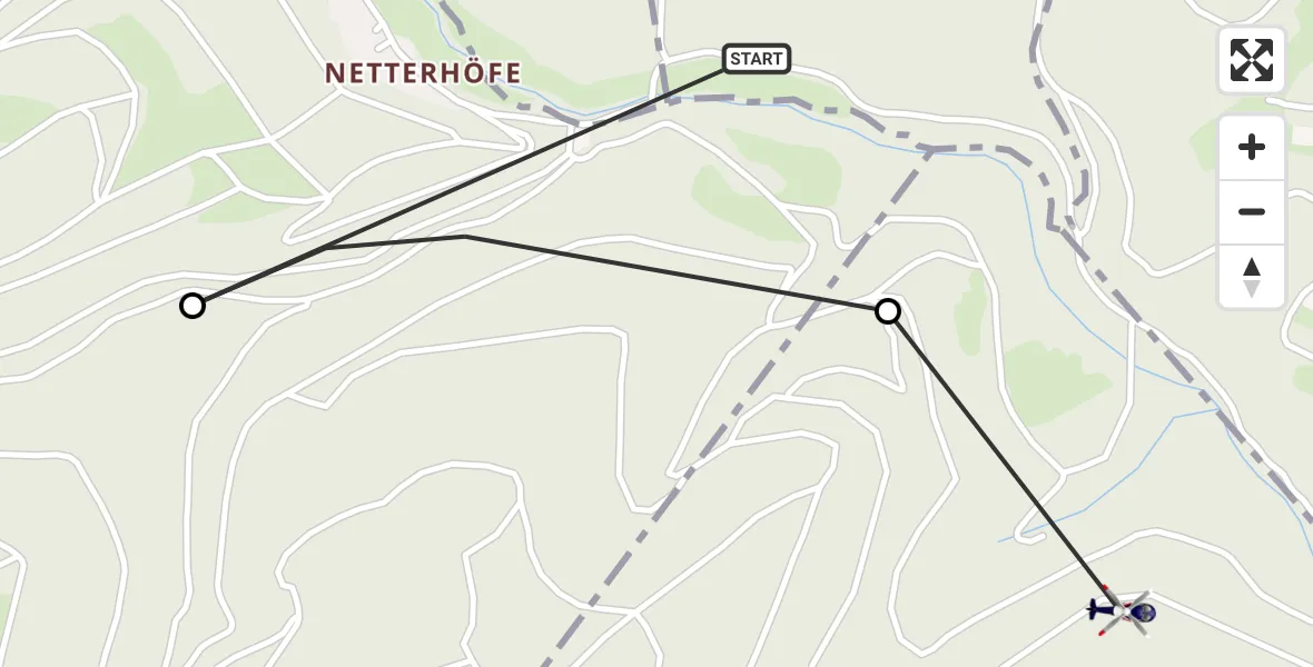 Flugroute Polizeihubschrauber Weibern - Langscheid, 14 August 2026, 14:00