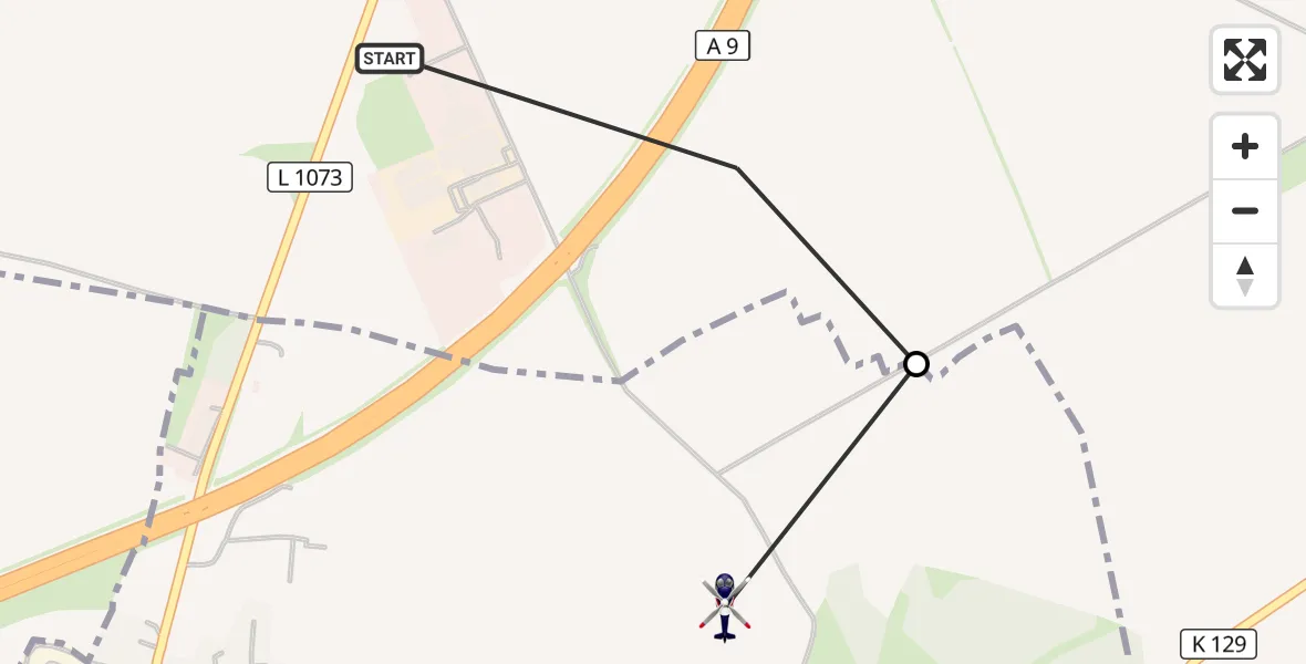 Flugroute Polizeihubschrauber Heideland - Eisenberg, 14 August 2026, 14:16
