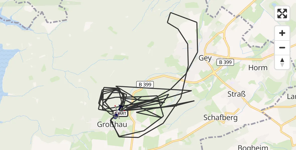 Flugroute Polizeihubschrauber Hürtgenwald - Hürtgenwald, 14 August 2026, 14:19