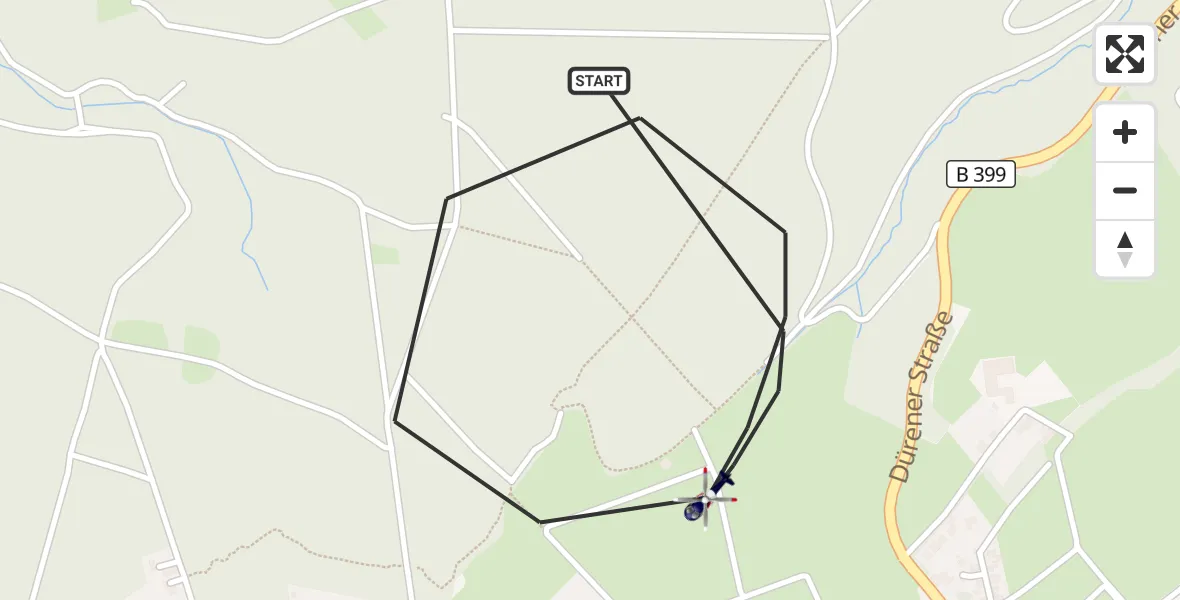Flugroute Polizeihubschrauber Hürtgenwald - Hürtgenwald, 14 August 2026, 14:48