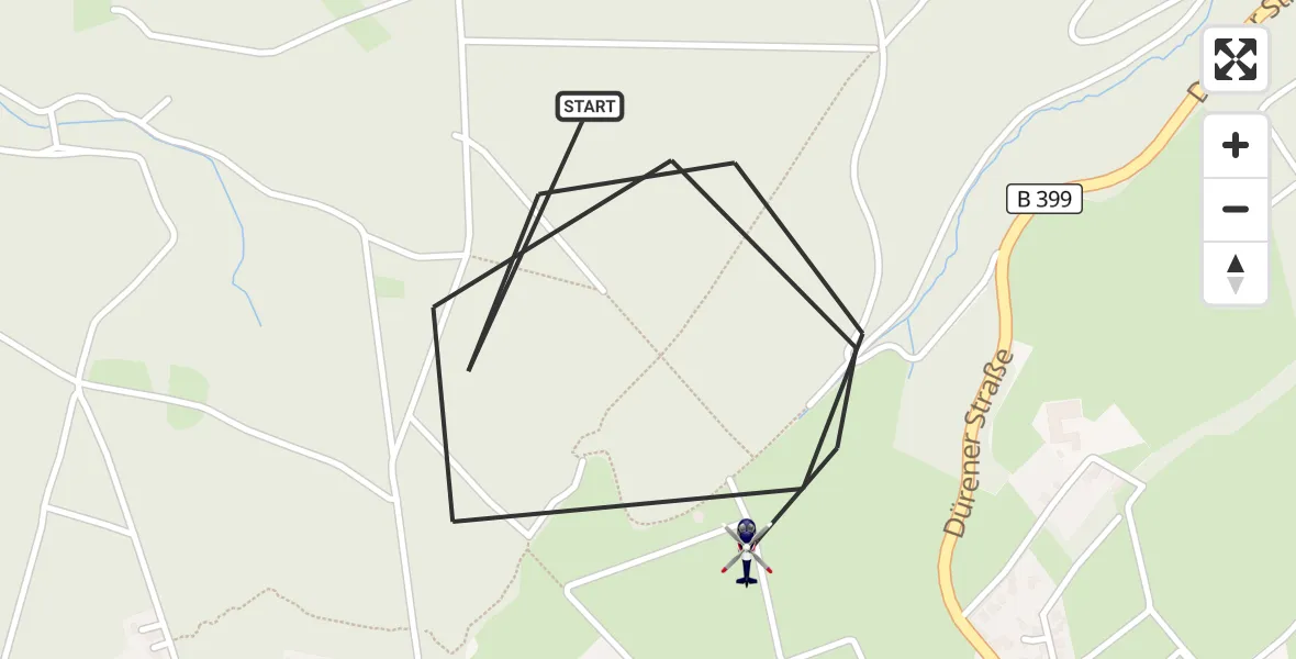 Flugroute Polizeihubschrauber Hürtgenwald - Hürtgenwald, 14 August 2026, 15:01