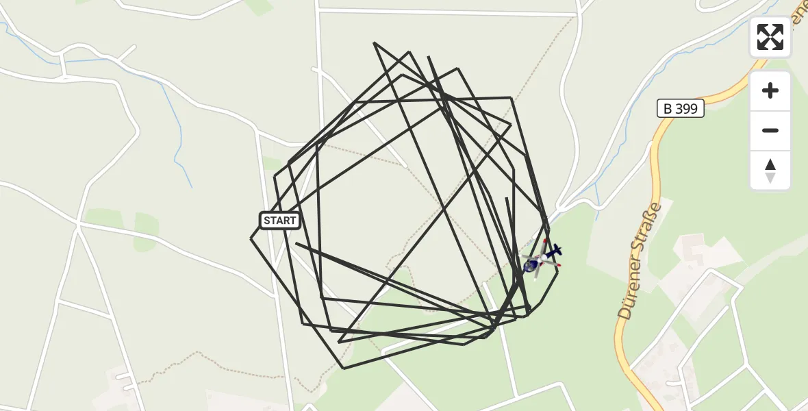 Flugroute Polizeihubschrauber Hürtgenwald - Hürtgenwald, 14 August 2026, 15:05