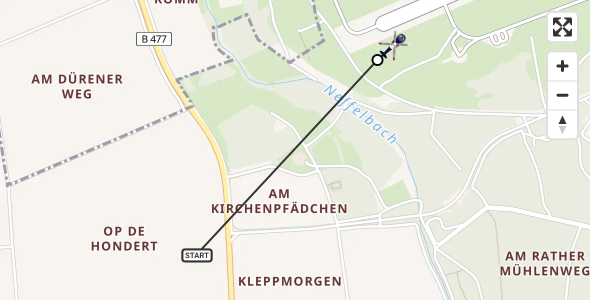 Flugroute Polizeihubschrauber Nörvenich - Militärflugplatz Nörvenich, 14 August 2026, 15:15