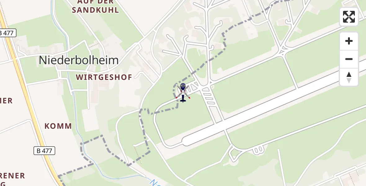 Flugroute Polizeihubschrauber Militärflugplatz Nörvenich - Militärflugplatz Nörvenich, 14 August 2026, 15:36