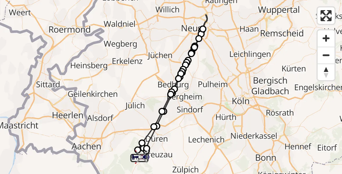 Flugroute Polizeihubschrauber Hürtgenwald - Hürtgenwald, 14 August 2026, 15:55