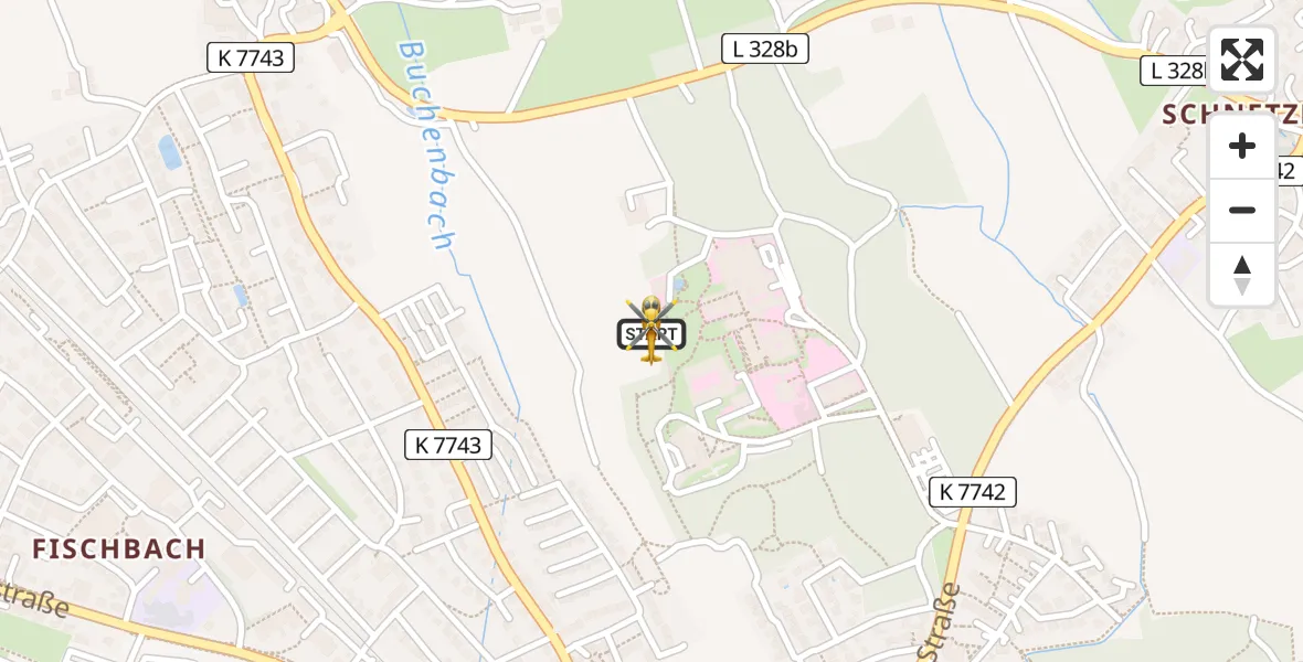 Flugroute Rettungshubschrauber Friedrichshafen Hospital - Friedrichshafen Hospital, 14 August 2026, 17:39