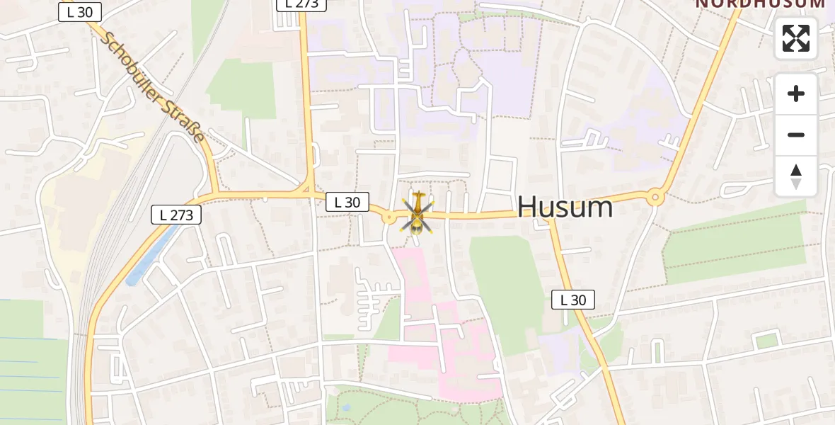 Flugroute Ambulanzhubschrauber Husum - Husum, 14 August 2026, 19:34