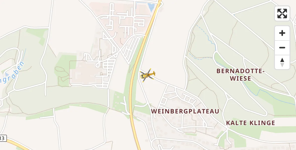 Flugroute Rettungshubschrauber Ansbach - Ansbach, 14 August 2026, 19:52
