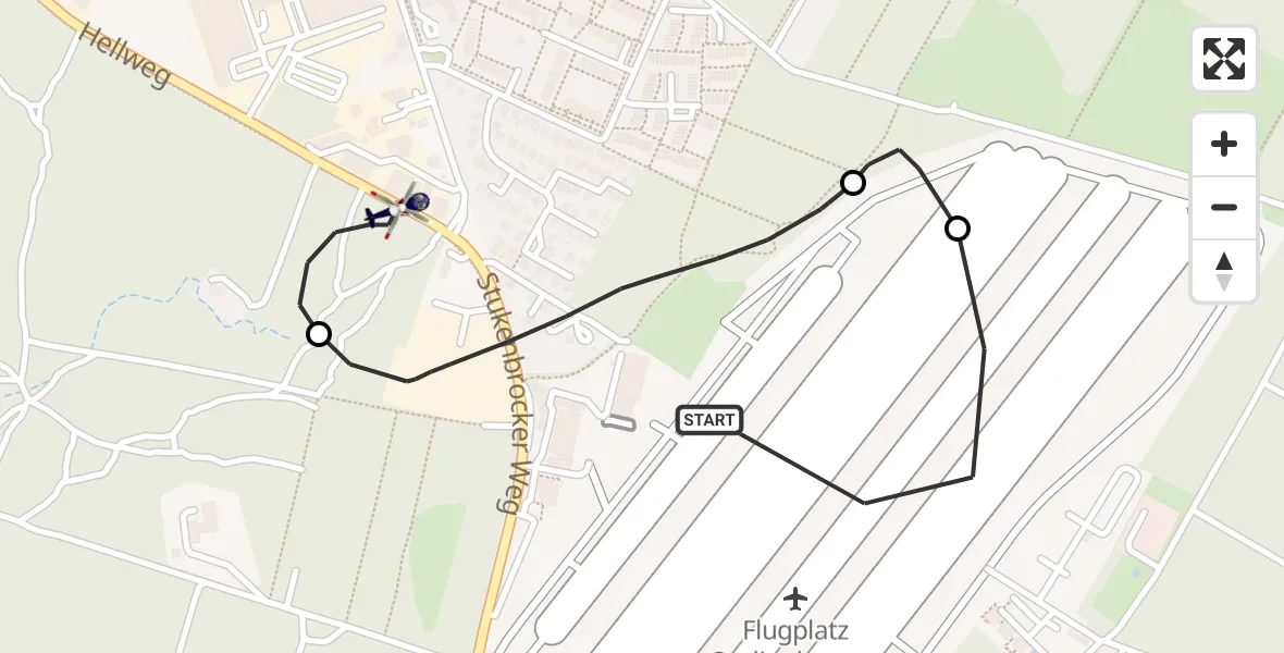 Flugroute Polizeihubschrauber Oerlinghausen Flugplatz - Oerlinghausen, 14 August 2026, 21:23
