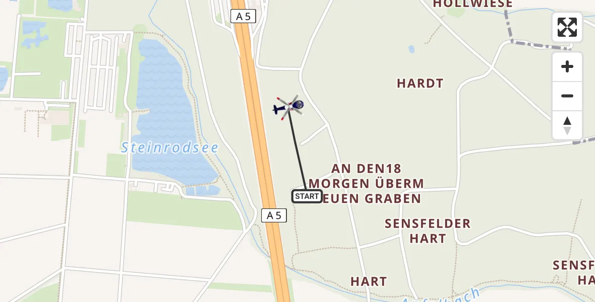 Flugroute Polizeihubschrauber Weiterstadt - Weiterstadt, 14 August 2026, 21:28