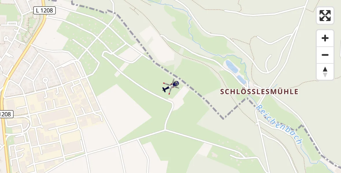 Flugroute Polizeihubschrauber Steinenbronn - Steinenbronn, 14 August 2026, 21:34